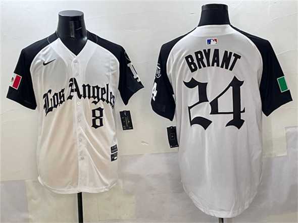 Men's Los Angeles Dodgers Front #8 Back #24 Kobe Bryant White Black Mexico 2025 LA Gothic Style With Fernando Patch Vapor Premier Limited Stitched Jersey,We sell and wholesale Men's Los Angeles Dodgers Front #8 Back #24 Kobe Bryant White Black Mexico 2025 LA Gothic Style With Fernando Patch Vapor Premier Limited Stitched Jersey on line form chian!